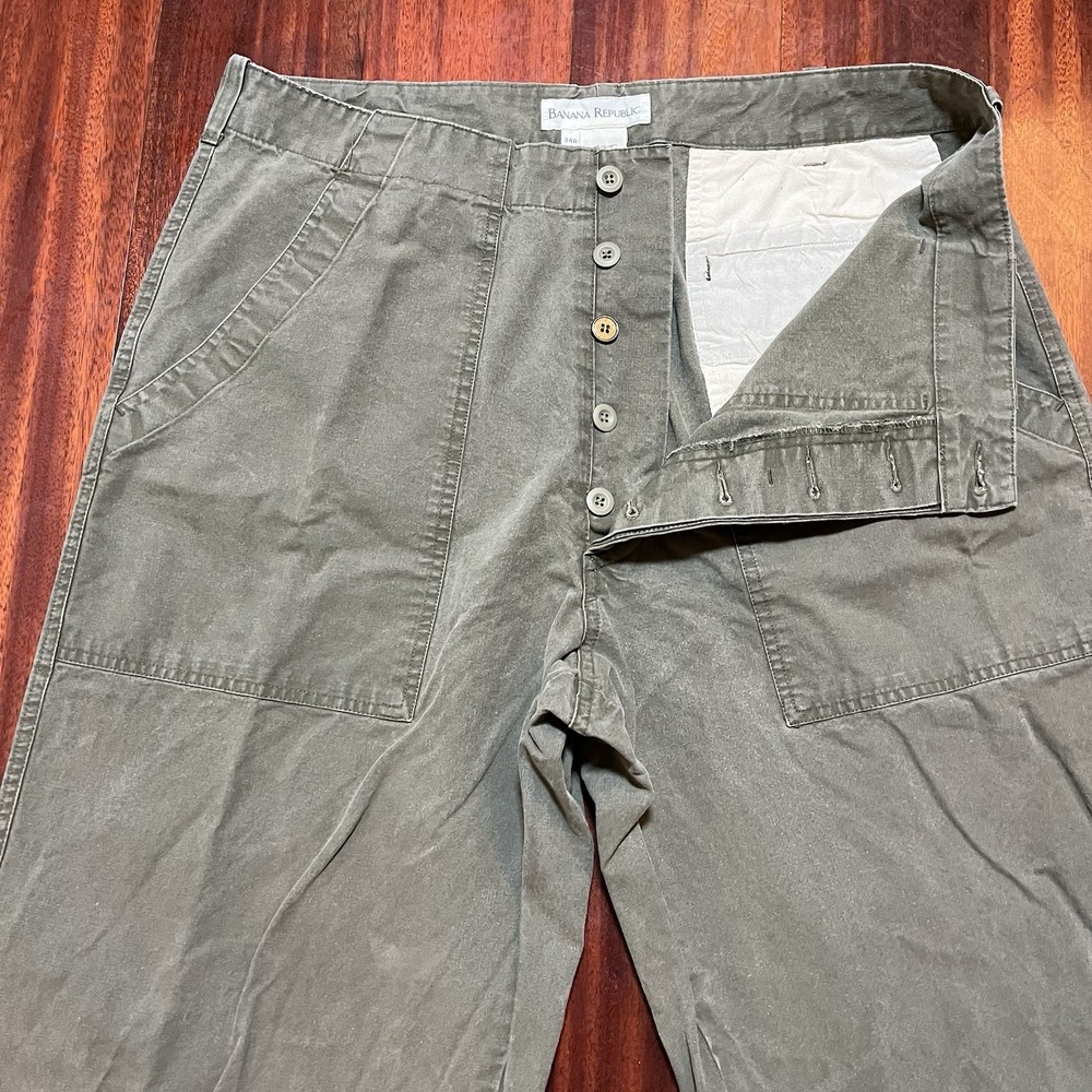 Banana Republic Pants Mens 34R 34x30 Button Fly Painter Baker Military 90s Y2K *